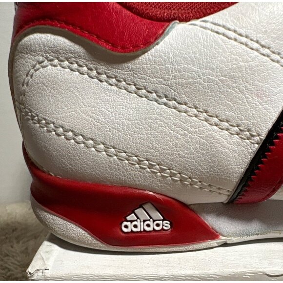 Adidas Womens Size 5 Indoor Soccer Shoes Red & White Leather #753001 - Picture 3 of 13